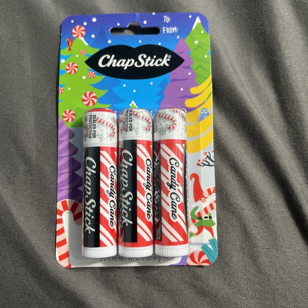 ChapStick Lip Balm‎ Candy Cane Limited Edition Holiday Flavor 3 Pack NEW